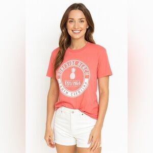 Pink Coral Surfside Beach Tee | Size S